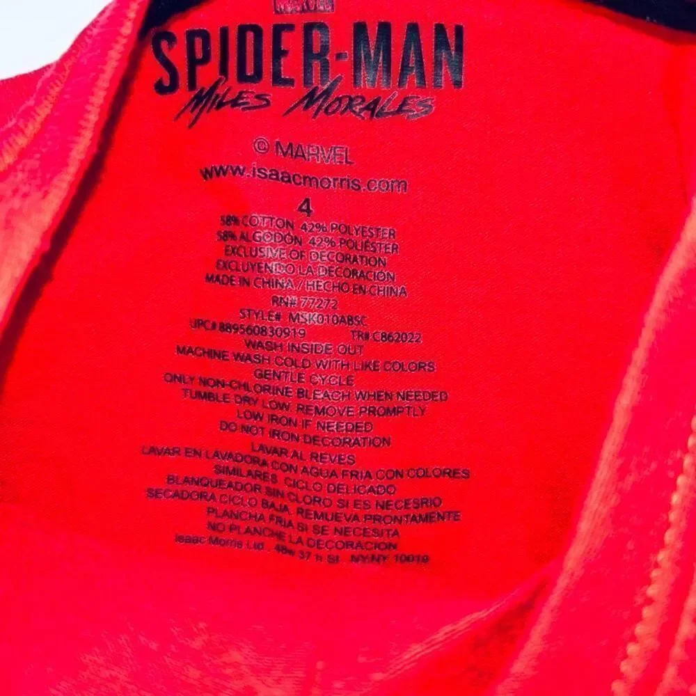 Nwot Boys Size 4 Spider-Man Miles Morales 3D Effect SS TShirt